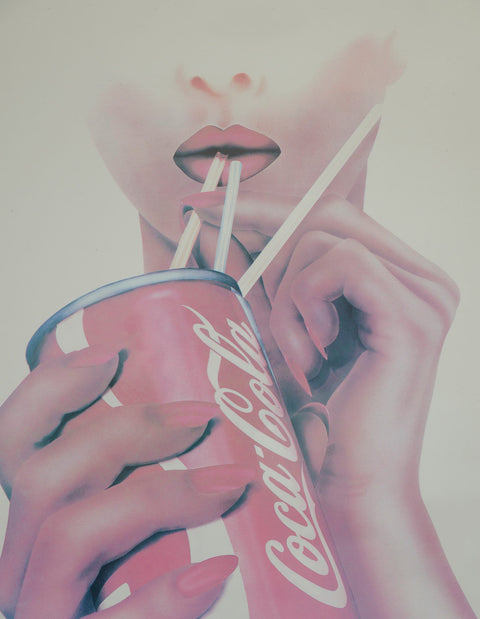 Vintage Coca Cola Poster: 1980s Yugoslavia Pop Art Decor