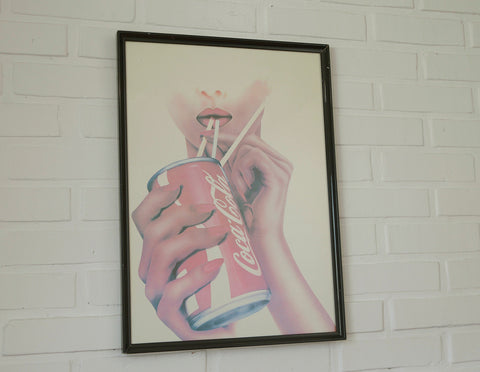 Vintage Coca Cola Poster: 1980s Yugoslavia Pop Art Decor
