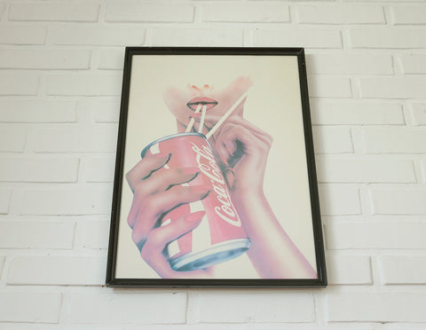 Vintage Coca Cola Poster: 1980s Yugoslavia Pop Art Decor