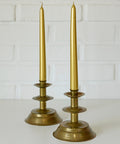 Vintage Brass Candlestick Holders: Handmade Norwegian Decor, Set of 2