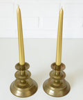 Vintage Brass Candlestick Holders: Handmade Norwegian Decor, Set of 2