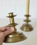 Vintage Brass Candlestick Holders: Handmade Norwegian Decor, Set of 2