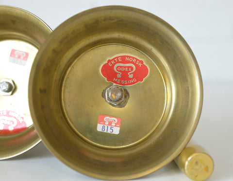 Vintage Brass Candlestick Holders: Handmade Norwegian Decor, Set of 2
