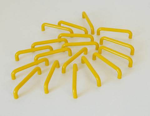 Vintage Yellow Plastic Drawer Pull: Mid-Century Modern Cabinet Handle