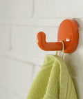 Vintage Orange Plastic Coat Hook: Mid Century Modern Wall Decor (NOS)