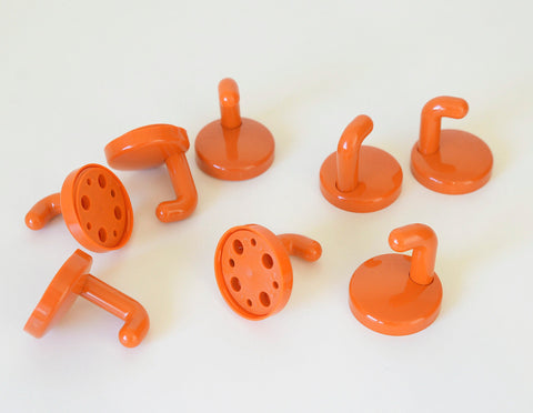 Vintage Orange Plastic Coat Hook: Mid Century Modern Wall Decor (NOS)