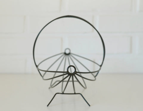 Vintage Metal Wire Fruit Basket: Mid Century Coffee Table Decor