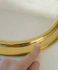 Vintage Brass Vanity Mirror: Adjustable Round Wall Mirror, Italy 1970s