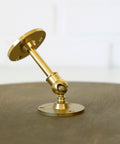 Vintage Brass Vanity Mirror: Adjustable Round Wall Mirror, Italy 1970s
