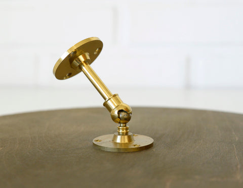 Vintage Brass Vanity Mirror: Adjustable Round Wall Mirror, Italy 1970s