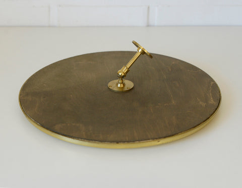 Vintage Brass Vanity Mirror: Adjustable Round Wall Mirror, Italy 1970s
