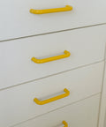 Vintage Yellow Plastic Drawer Pull: Mid-Century Modern Cabinet Handle