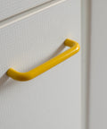 Vintage Yellow Plastic Drawer Pull: Mid-Century Modern Cabinet Handle