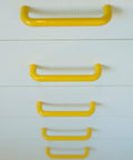 Vintage Yellow Plastic Drawer Pull: Mid-Century Modern Cabinet Handle