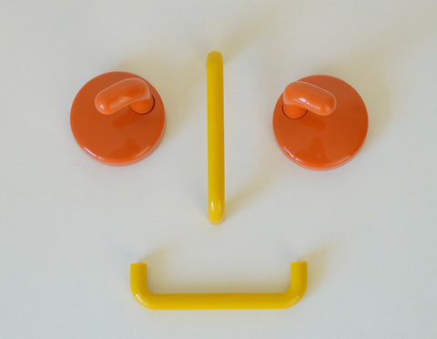 Vintage Orange Plastic Coat Hook: Mid Century Modern Wall Decor (NOS)