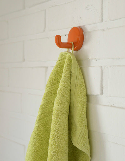 Vintage Orange Plastic Coat Hook: Mid Century Modern Wall Decor (NOS)