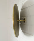 Vintage Brass Vanity Mirror: Adjustable Round Wall Mirror, Italy 1970s