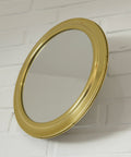 Vintage Brass Vanity Mirror: Adjustable Round Wall Mirror, Italy 1970s
