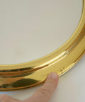 Vintage Brass Vanity Mirror: Adjustable Round Wall Mirror, Italy 1970s