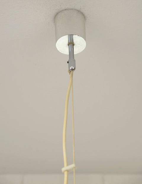 Orange Mid Century Modern Pendant Lamp: Space Age Lighting, 1980s Retro Chandelier