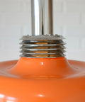 Orange Mid Century Modern Pendant Lamp: Space Age Lighting, 1980s Retro Chandelier