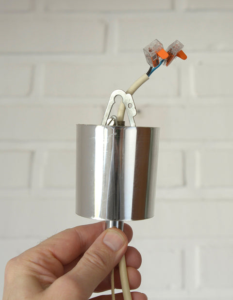 Orange Mid Century Modern Pendant Lamp: Space Age Lighting, 1980s Retro Chandelier