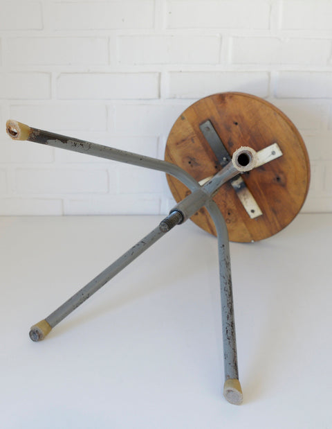 Vintage Industrial Stool: Adjustable Swivel, Rustic Plant Stand