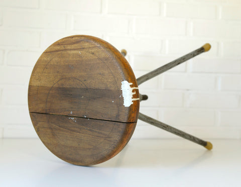 Vintage Industrial Stool: Adjustable Swivel, Rustic Plant Stand