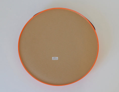 Vintage Orange Plastic Wall Mirror: 1970s Danish Mid-Century Modern