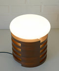 Vintage Brutalist Mushroom Lamp: Mid-Century Modern Wood Table Lamp