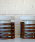 Vintage Brutalist Mushroom Lamp: Mid-Century Modern Wood Table Lamp