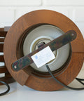 Vintage Brutalist Mushroom Lamp: Mid-Century Modern Wood Table Lamp
