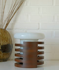 Vintage Brutalist Mushroom Lamp: Mid-Century Modern Wood Table Lamp