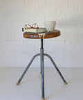Vintage Industrial Stool: Adjustable Swivel, Rustic Plant Stand