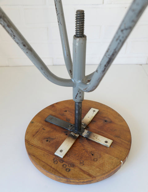 Vintage Industrial Stool: Adjustable Swivel, Rustic Plant Stand