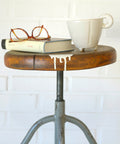 Vintage Industrial Stool: Adjustable Swivel, Rustic Plant Stand