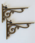 Vintage Cast Brass Wall Hook and Shelf Bracket Set - 1960s Italy