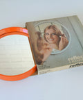 Vintage Orange Plastic Wall Mirror: 1970s Danish Mid-Century Modern