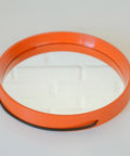 Vintage Orange Plastic Wall Mirror: 1970s Danish Mid-Century Modern