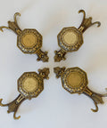 Vintage Cast Brass Wall Hook and Shelf Bracket Set - 1960s Italy