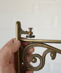 Vintage Cast Brass Wall Hook and Shelf Bracket Set - 1960s Italy