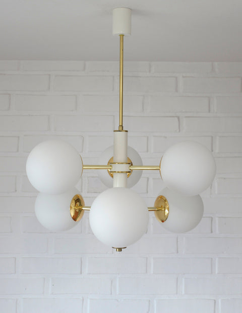Vintage Sputnik Chandelier: MCM Space Age Pendant Light, Yugoslavia 1970s