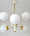 Vintage Sputnik Chandelier: MCM Space Age Pendant Light, Yugoslavia 1970s