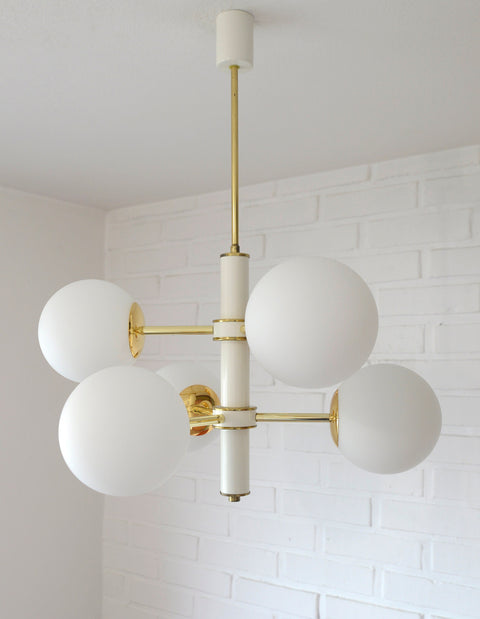 Vintage Sputnik Chandelier: MCM Space Age Pendant Light, Yugoslavia 1970s