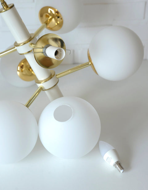 Vintage Sputnik Chandelier: MCM Space Age Pendant Light, Yugoslavia 1970s