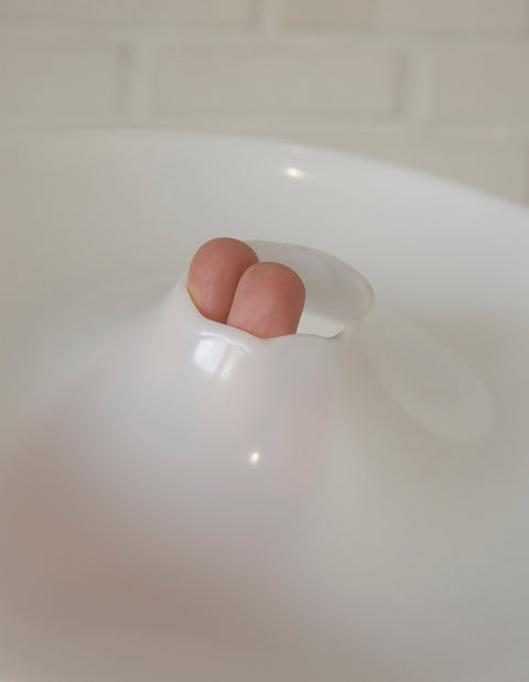 Vintage White Plastic Sconce: MCM Flush Mount Ceiling Light