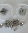Vintage White Plastic Sconce: MCM Flush Mount Ceiling Light