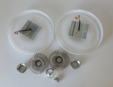 Vintage White Plastic Sconce: MCM Flush Mount Ceiling Light