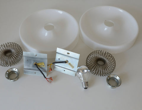 Vintage White Plastic Sconce: MCM Flush Mount Ceiling Light