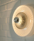 Vintage White Plastic Sconce: MCM Flush Mount Ceiling Light